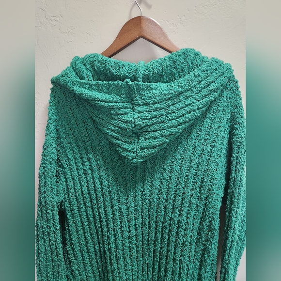 Sweet Generis Sft Knit Green Long Cardigan Sweater with Pockets - Picture 2 of 9